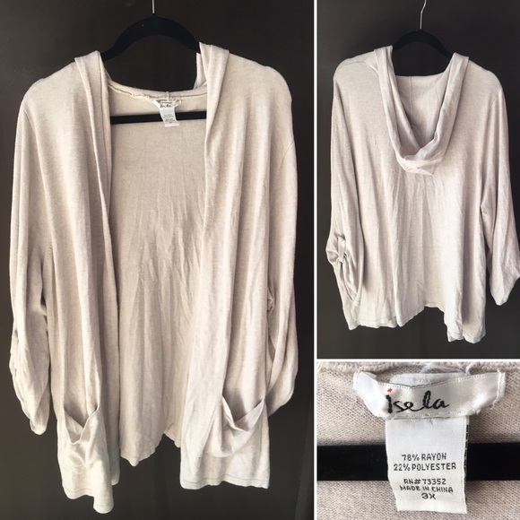 Sweaters - Beige Hooded Cardigan